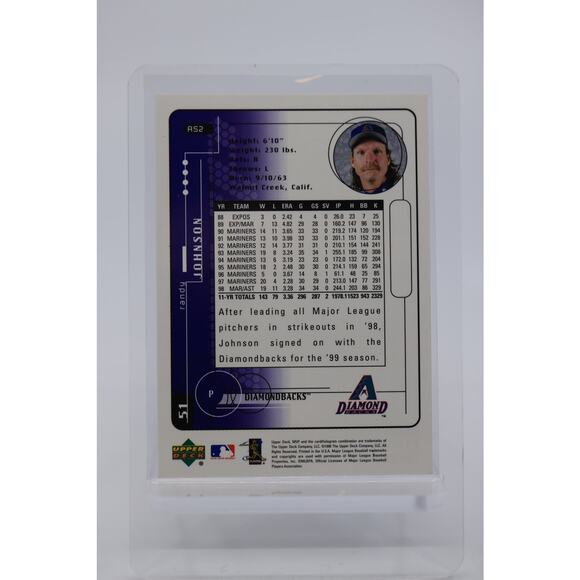 1999 Upper Deck MVP All-Star Game Fanfest #AS2 Randy Johnson PSA 9 Dbacks Pop 1 - Picture 3 of 3